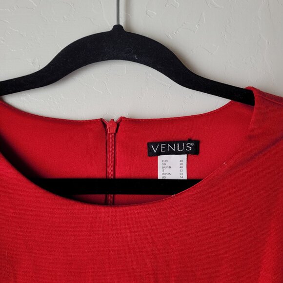 Venus Red Studded Long sleeve Zipper Dress - Picture 4 of 8